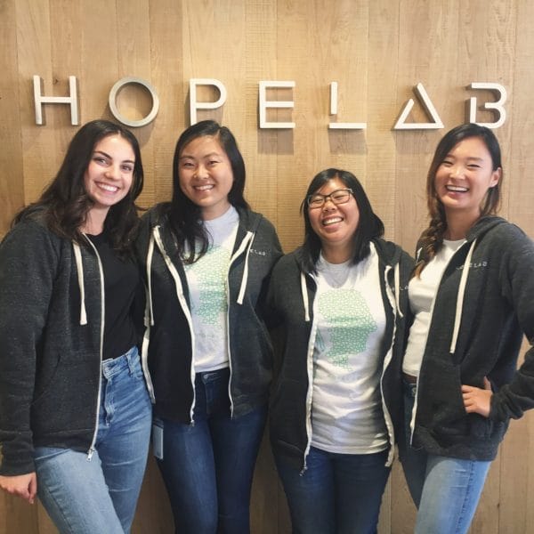 Group in front of Hopelab logo